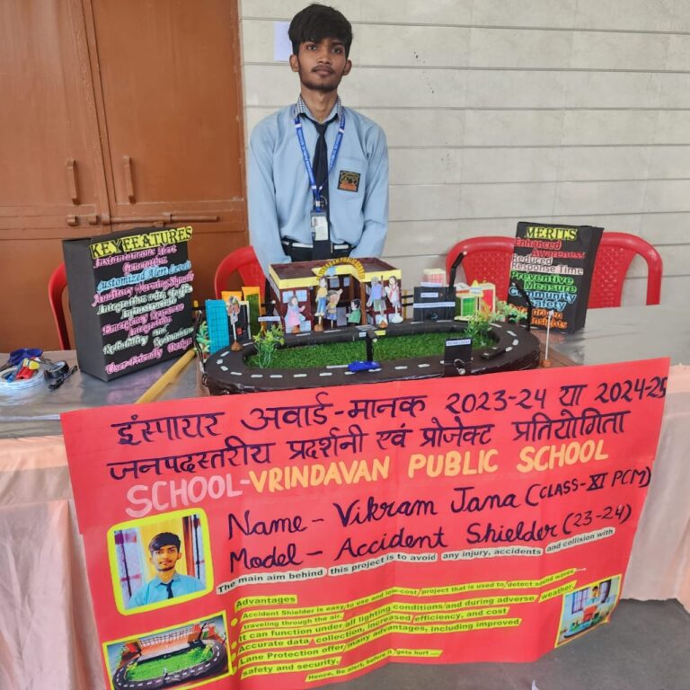 एक्सीडेंट शिल्डर प्रोजेक्ट के लिए वीपीएस के विक्रम जाना को मिला इस्पायर अवार्ड